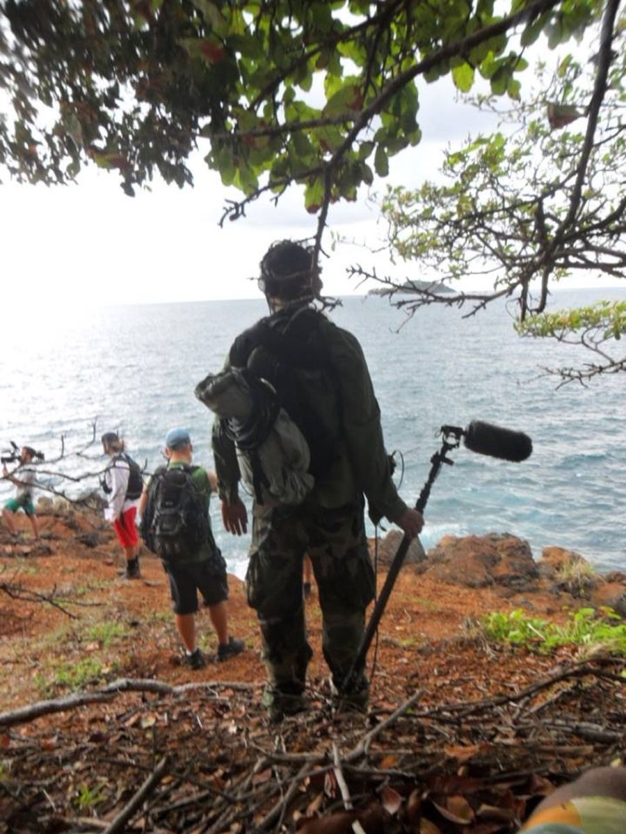 Production sound work on location