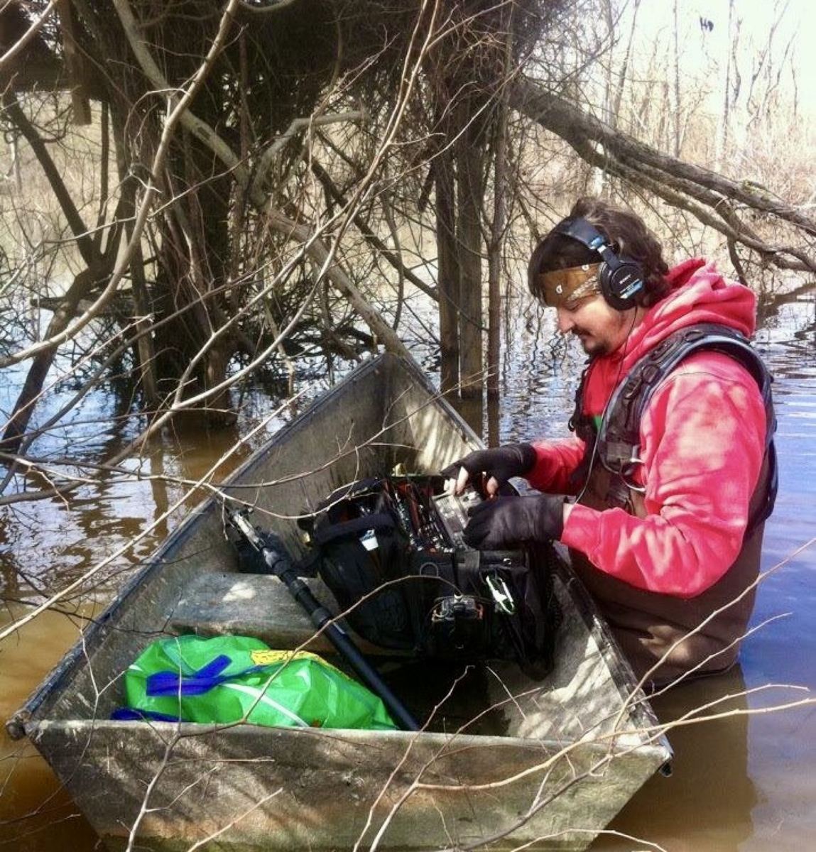 Production sound work on location