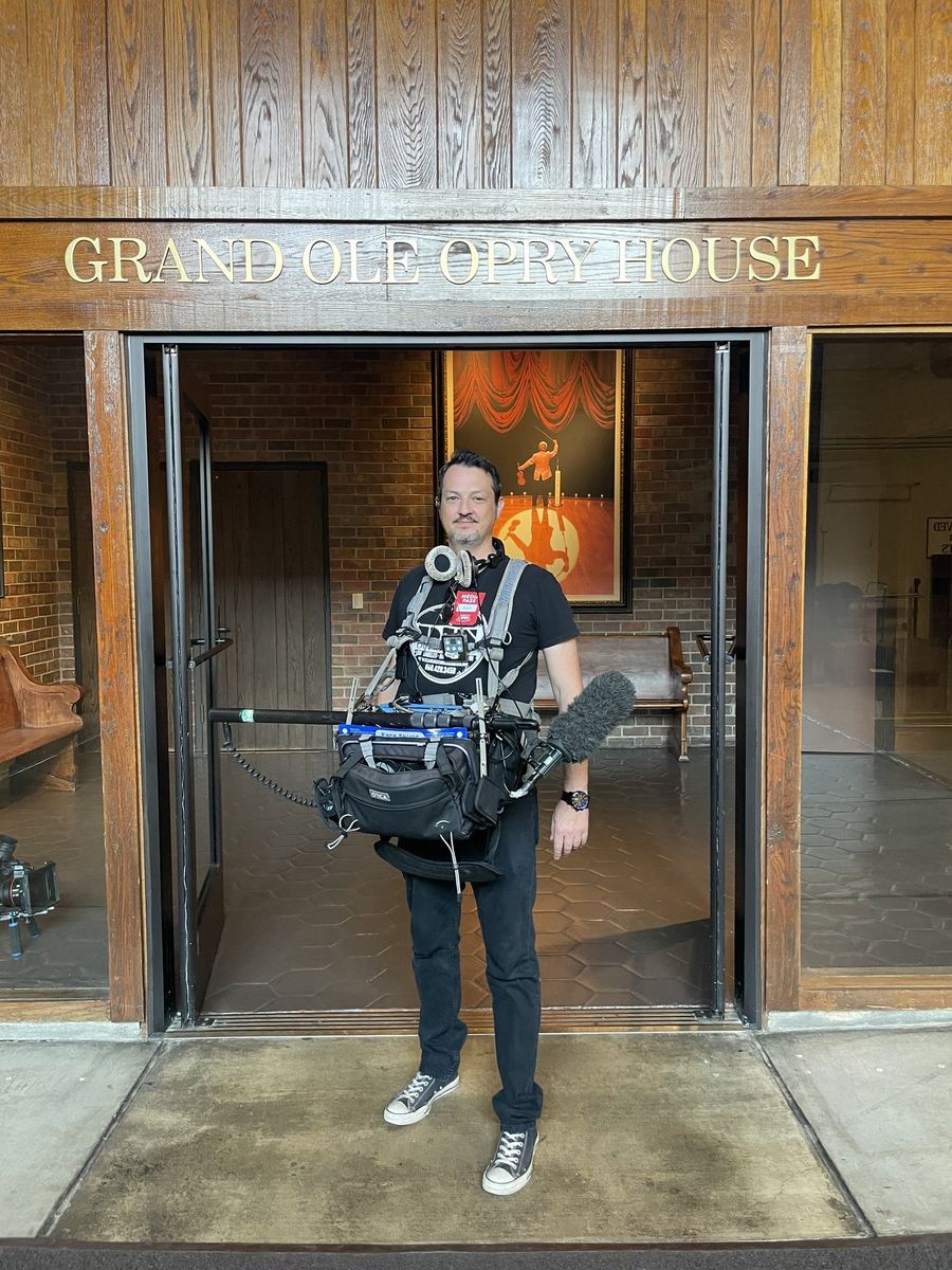Production sound work on location