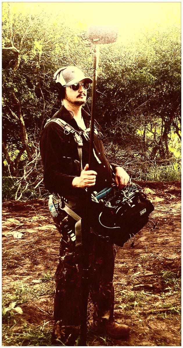 Production sound work on location