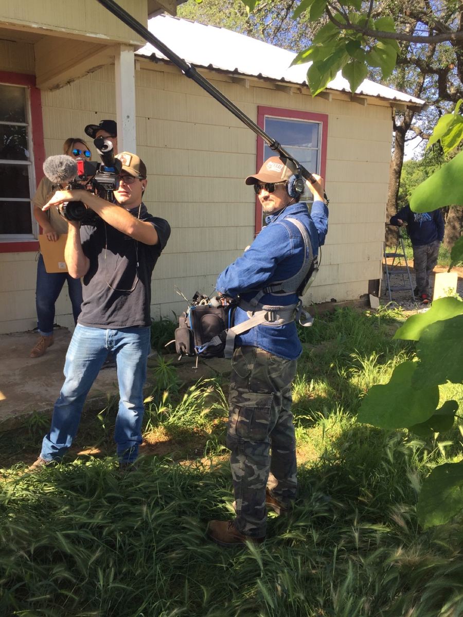 Production sound work on location