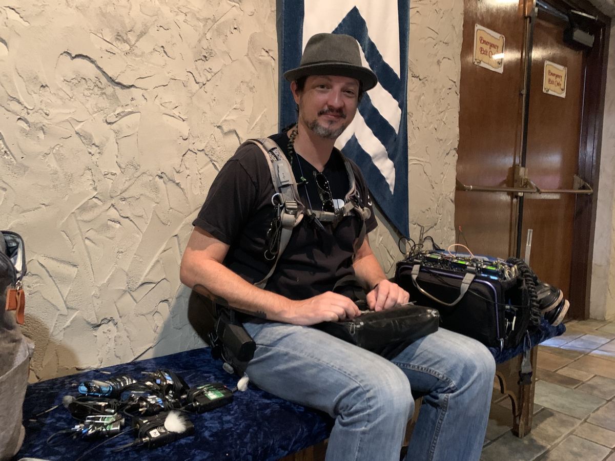 Production sound work on location