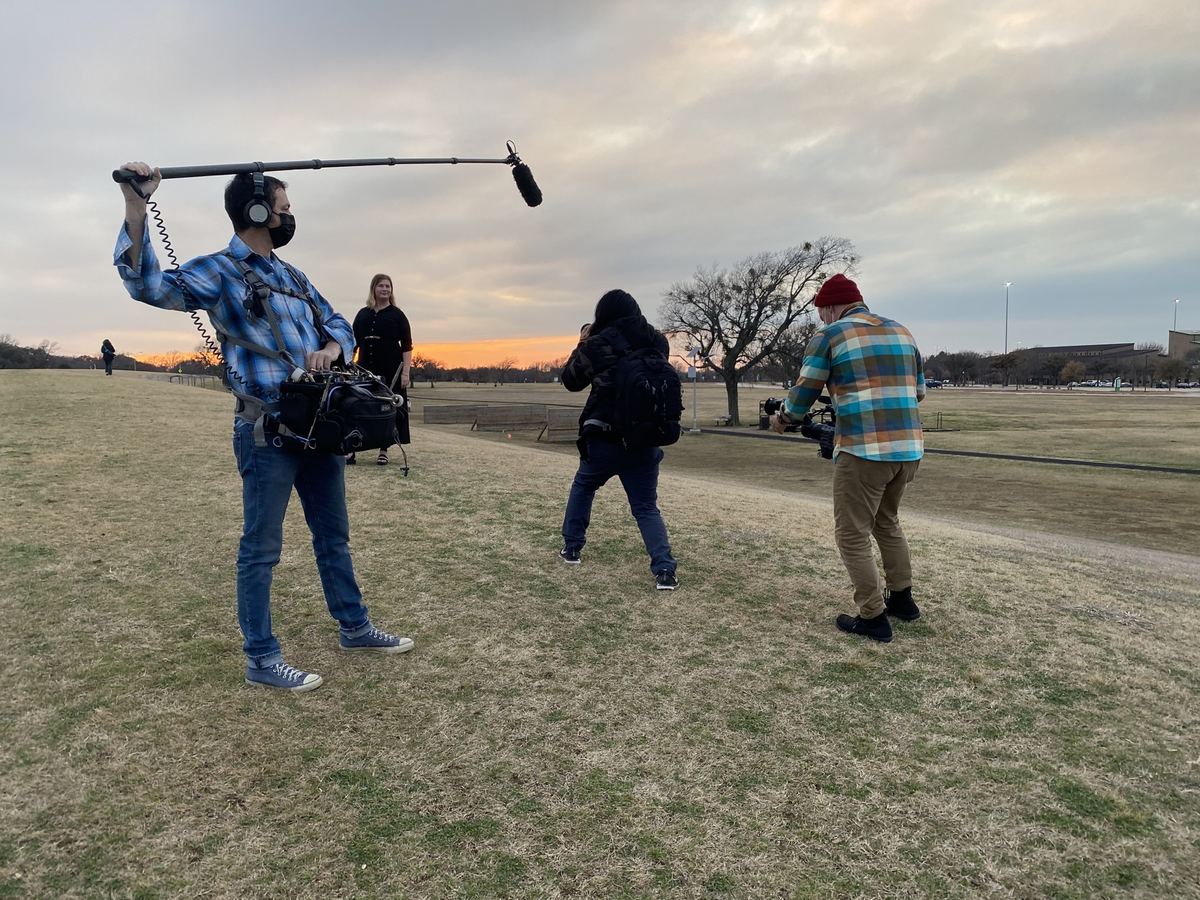 Production sound work on location