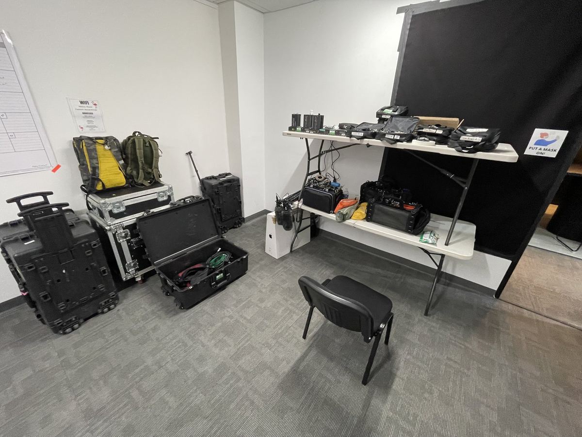 Production sound work on location