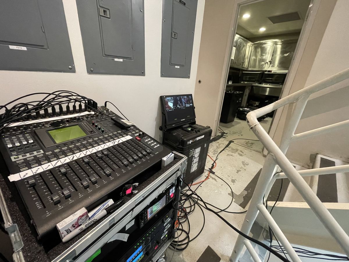 Production sound work on location
