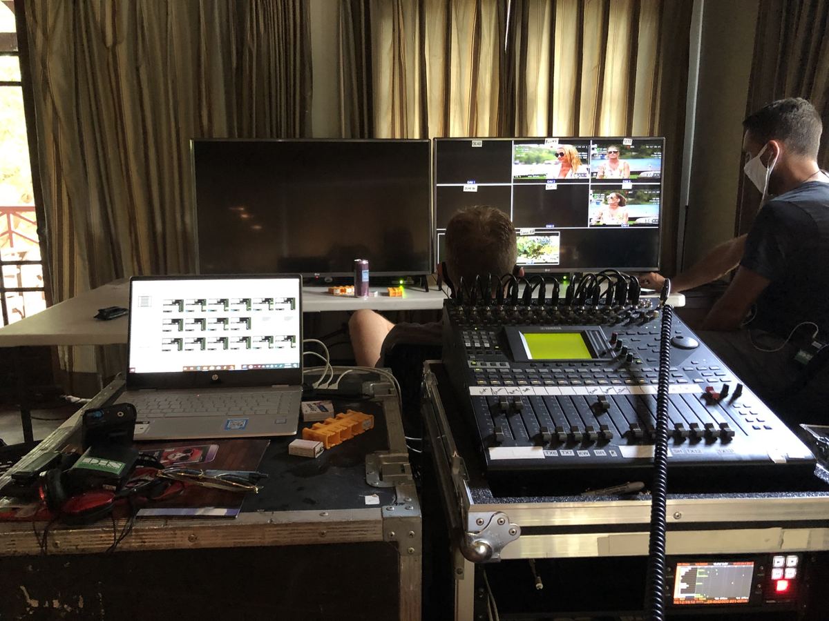 Production sound work on location