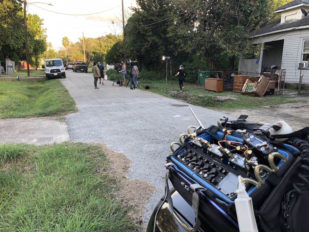 Production sound work on location